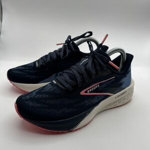 Brooks Launch 11 Women 6.5 Running Shoes Navy Pink Lightweight Athletic Sneakers